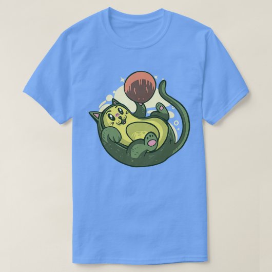 Avocado cat spelen t-shirt (Design voorkant)
