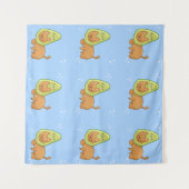 Avocado Cat Tapestry Wandkleed (Voorkant (horizontaal))