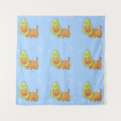 Avocado Cat Tapestry Wandkleed (Voorkant)