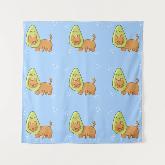 Avocado Cat Tapestry Wandkleed (Voorkant)