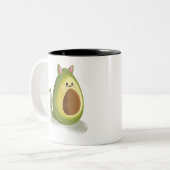Avocado Cat Tweekleurige Koffiemok (Voorkant links)