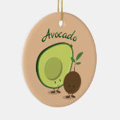 Avocado Characters Food Keramisch Ornament (Rechts)