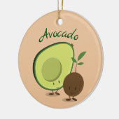 Avocado Characters Food Keramisch Ornament (Links)