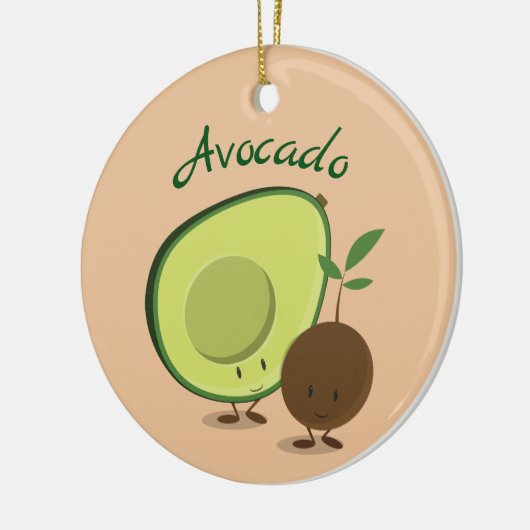 Avocado Characters Food Keramisch Ornament (Links)