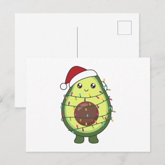 Avocado Christmas Lights Funny Avocados Briefkaart (Voorkant / Achterkant)