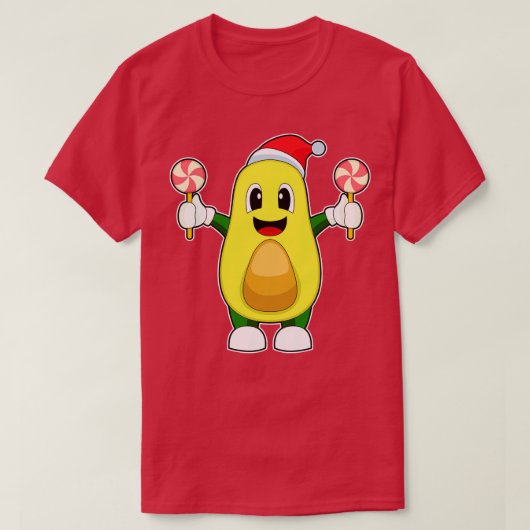 Avocado Christmas Lollipop T-shirt (Design voorkant)