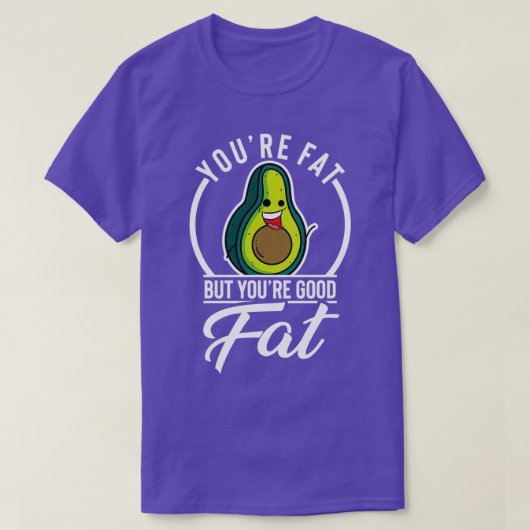Avocado Chubby overgewicht curvy fat Keto Diet T-shirt (Design voorkant)