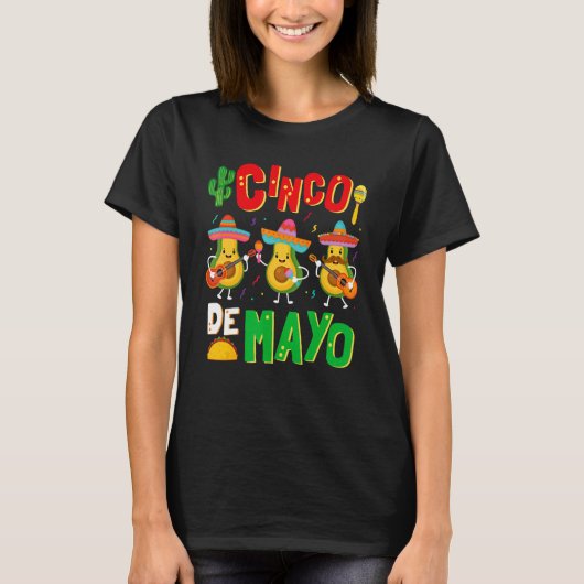 Avocado Cinco De Mayo Mens Womens Mexican Fiesta 5 T-shirt (Voorkant)