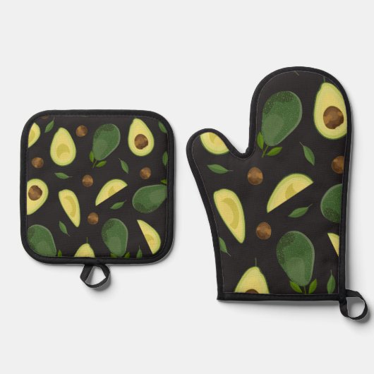 Avocado Cloth Placemat Ovenwant & Pannenlap Set (Voorkant)