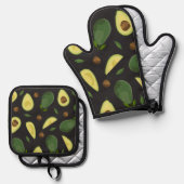 Avocado Cloth Placemat Ovenwant & Pannenlap Set (Voorkant / Achterkant)