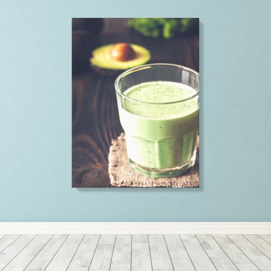 Avocado Coconut Smoothie | Lover Gift Canvas Afdruk (Insitu (Houten vloer))