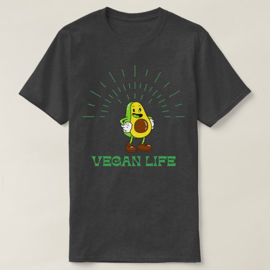 Avocado cool vegan life t-shirt (Design voorkant)