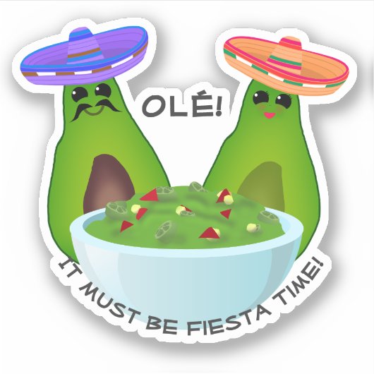 Avocado Couple and Guacamole Sticker (Voorkant)