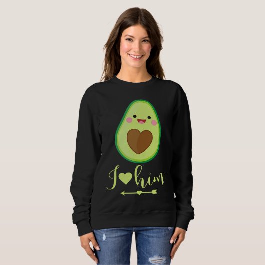 Avocado couple I love him partner Valentine's Day Trui (Voorkant volledig)