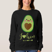 Avocado couple I love him partner Valentine's Day Trui (Voorkant)
