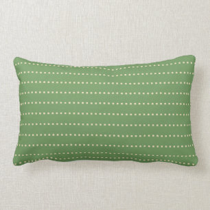 Avocado Cream Square Dot Indoor Lumbar Pillow Kussen