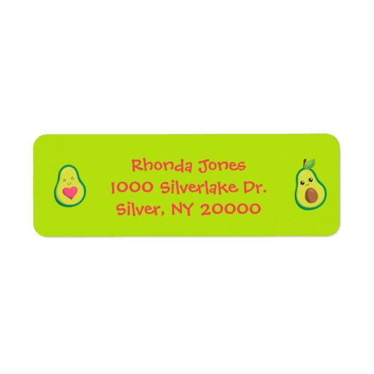 Avocado Cuddles Pink en Green Etiket (Voorkant)