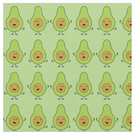 Avocado Cute Kinder Cartoon Stof (Close Up)