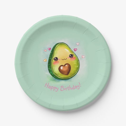 Avocado Cutie, Jouw tekst - Papier Bord (Voorkant)