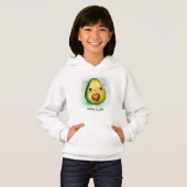 Avocado Cutie met Jouw tekst - Kinder Hoodie (Voorkant volledig)