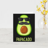 Avocado Dad Papacado Funny Daddy Father Avocado  Kaart (Gele Bloem)