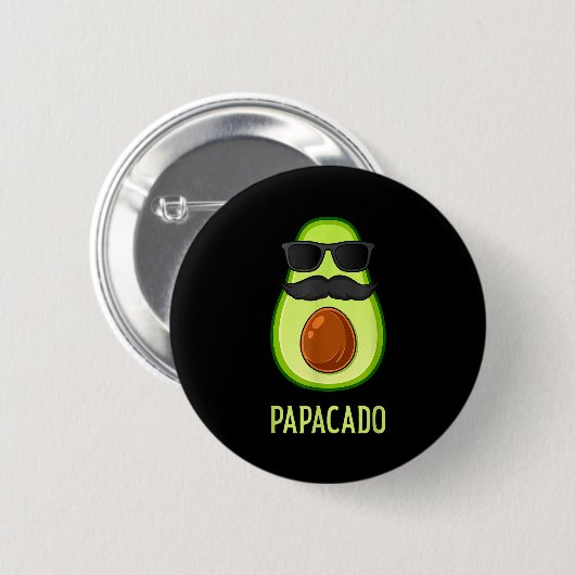 Avocado Dad Papacado Funny Daddy Father Avocado  Ronde Button 5,7 Cm (Voorkant /achterkant)