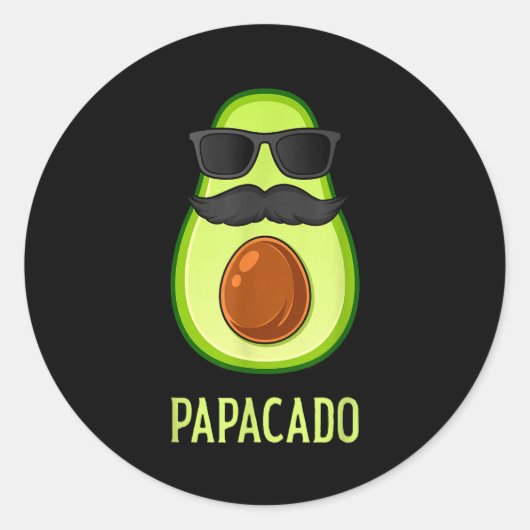 Avocado Dad Papacado Funny Daddy Father Avocado  Ronde Sticker (Voorkant)