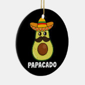 Avocado Dad Vegan Guacamole Papacado Sombrero Keramisch Ornament (Rechts)