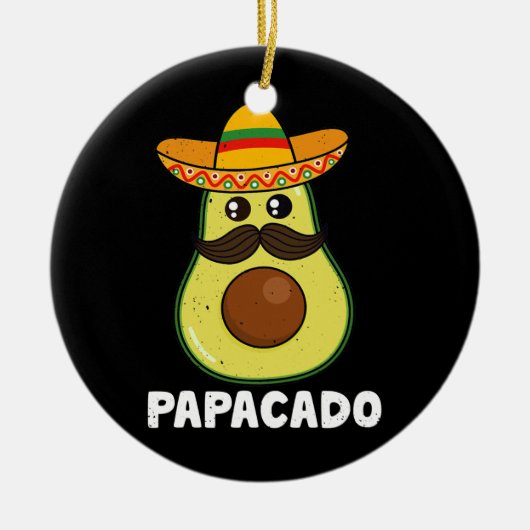 Avocado Dad Vegan Guacamole Papacado Sombrero Keramisch Ornament (Voorkant)
