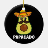 Avocado Dad Vegan Guacamole Papacado Sombrero Keramisch Ornament (Achterkant)