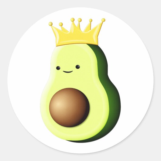 avocado de koning van alle fruit T-shirts Ronde Sticker (Voorkant)