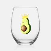 Avocado de koning van alle vruchten wijnglas zonder voet (Achterkant)