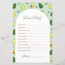 Avocado Dear Baby Wishes Baby Shower Spel
