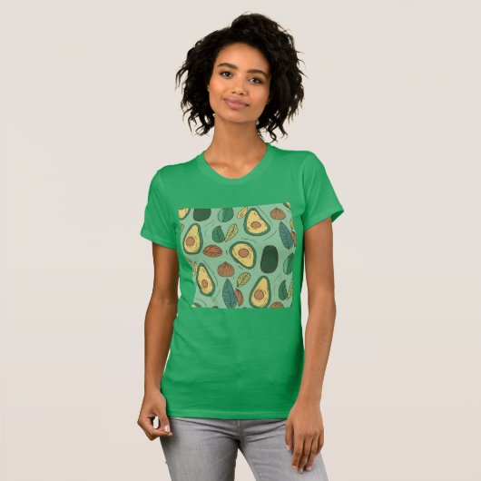 Avocado Delight voor Joyful Vibes Green T-shirt (Voorkant volledig)