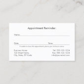 Avocado Dentist Monogram Tooth Dental Appointment Afsprakenkaartje (Achterkant)