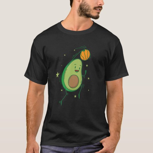 Avocado die Basketball speelt T-shirt (Voorkant)