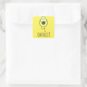 Avocado Doing Yoga Vierkante Sticker (Tas)