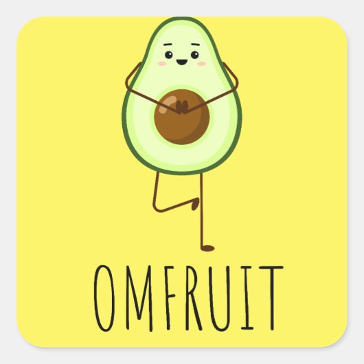 Avocado Doing Yoga Vierkante Sticker (Voorkant)