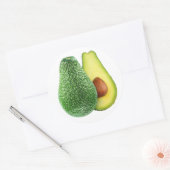 Avocado doorgesneden in helften ronde sticker (Envelop)