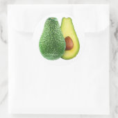 Avocado doorgesneden in helften ronde sticker (Tas)