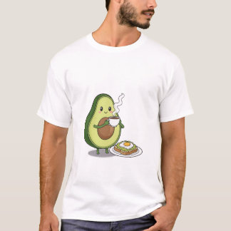 Avocado drinking coffee and eating avocado on toas t-shirt