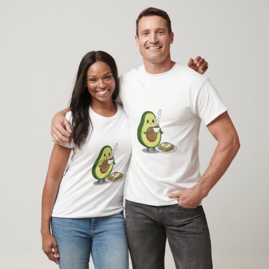 Avocado drinking coffee and eating avocado on toas t-shirt (Unisex)