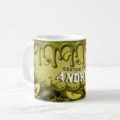 Avocado Drip Retro Favor | Aardse Lichtgroene Naam Koffiemok (Voorkant links)