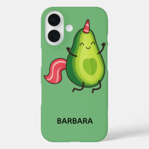 Avocado Eenhoorn Kawaii Illustratie – Schattigee f iPhone 16 Hoesje