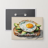 Avocado & Egg Toast Gusto Poëzie Button (Voorkant / Achterkant)