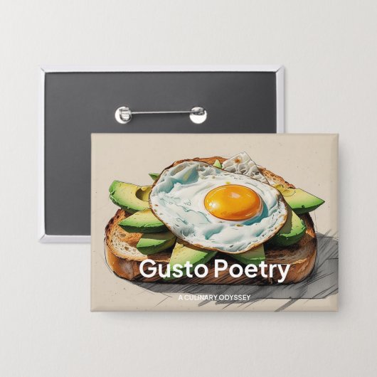 Avocado & Egg Toast Gusto Poëzie Button (Voorkant / Achterkant)
