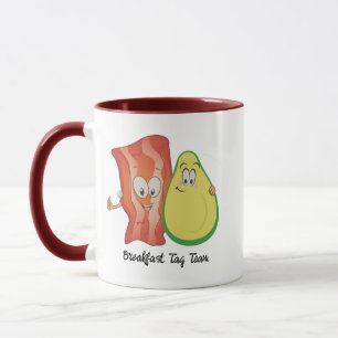 Avocado en Bacon Humoristische Ontbijt Duo Koffie Mok