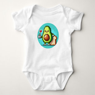 Avocado en brood duo Funny Pixel Art Food Friends Romper