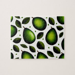 Avocado en groene bladeren legpuzzel