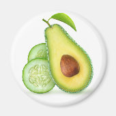 Avocado en komkommer magneet (Voorkant)